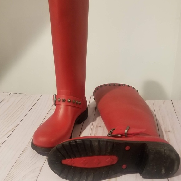 Diesel Hi Stud-Me Rain Boot-RED - Picture 1 of 9